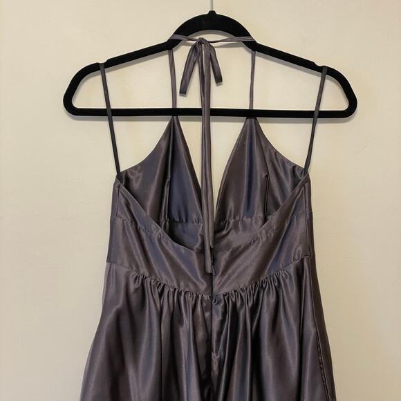 Cache 4 formal mini dress cocktail party rhinestone pleated bubble hemline gray - Picture 6 of 7